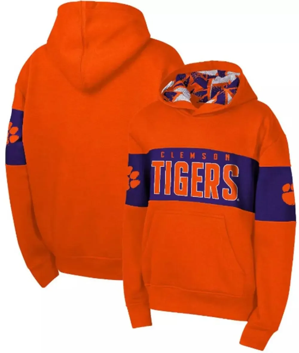 GEN 2 Youth Clemson Tigers Pullover Hoodie Large Orange Sweatshirt NWT